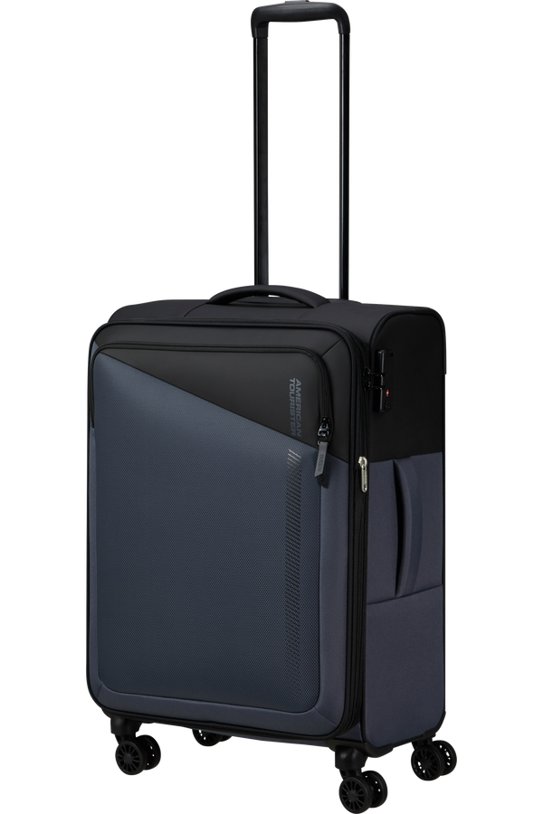 American Tourister Daring Dash Spinner Expandable TSA M  Czarny/Szary American Tourister Daring Dash Spinner Expandable TSA M  Czarny/Szary