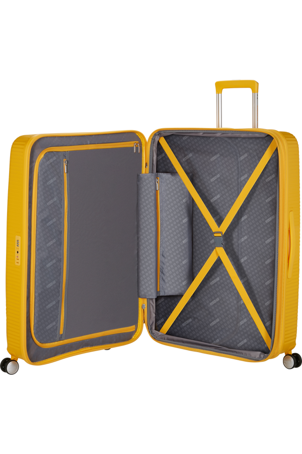 American Tourister SoundBox Spinner TSA Expandable 80cm  Golden Yellow American Tourister SoundBox Spinner TSA Expandable 80cm  Golden Yellow