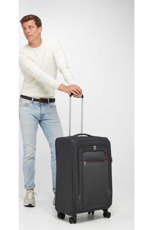American Tourister Crosstrack Spinner Expandable 67cm  Szary/Czerwony