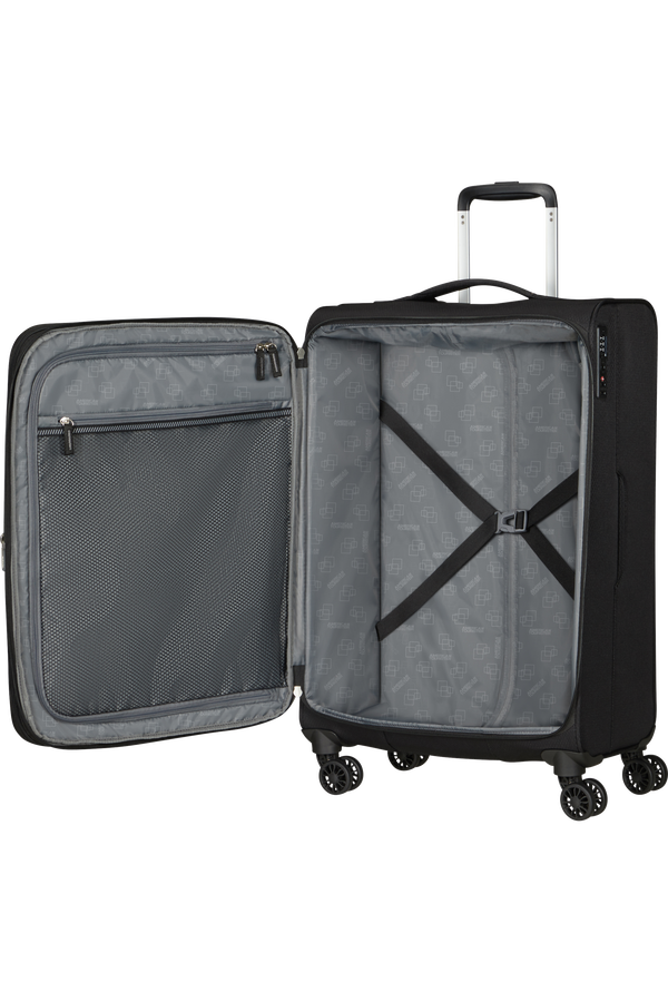 American Tourister Aerospin Spinner Expandable M  Czarny American Tourister Aerospin Spinner Expandable M  Czarny