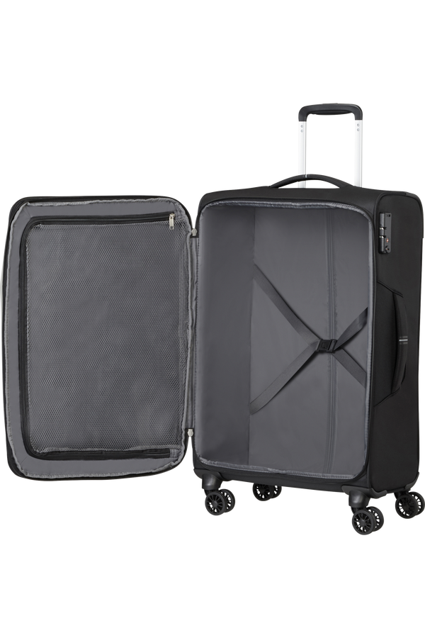 American Tourister Crosstrack Spinner Expandable 67cm  Czarny/Szary