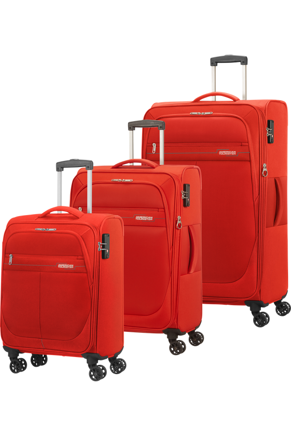 American Tourister Deep Dive 3 PC Set A  Red/Grey