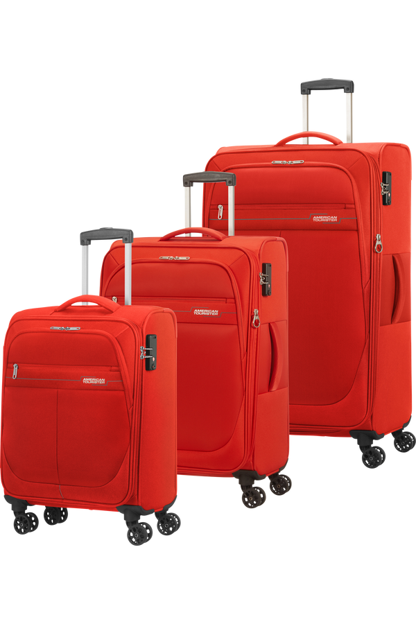 American Tourister Deep Dive 3 PC Set A  Red/Grey