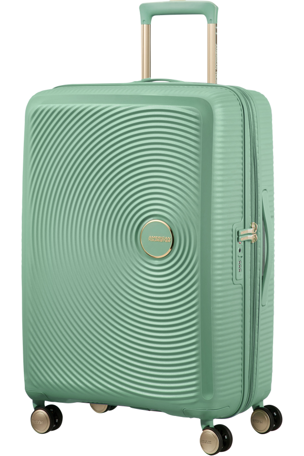 American Tourister Soundbox Spinner TSA Expandable 67cm  Almond Green/Gold American Tourister Soundbox Spinner TSA Expandable 67cm  Almond Green/Gold