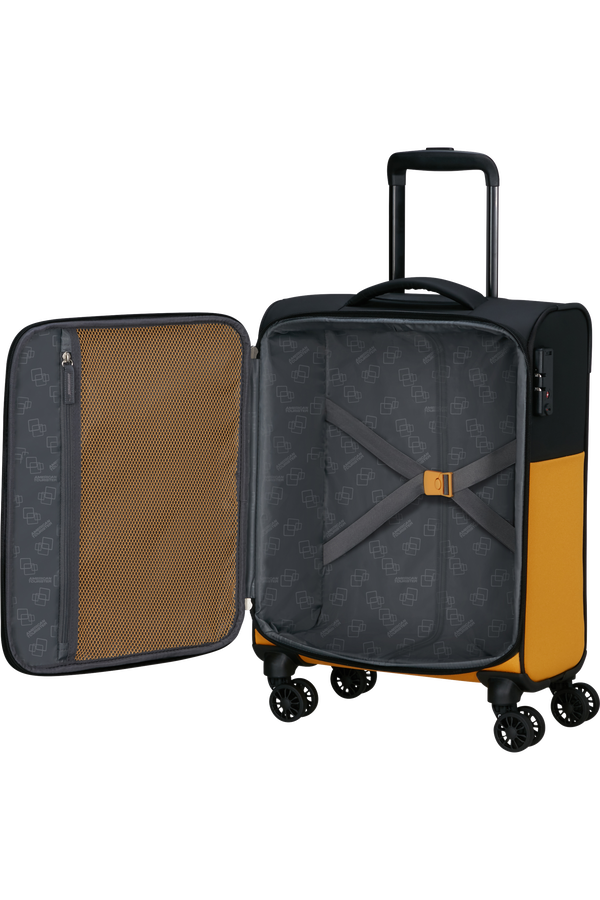 American Tourister Daring Dash Spinner Expandable TSA S  Black/Yellow