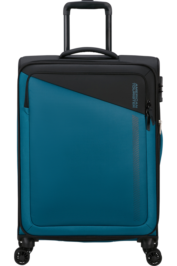 American Tourister Daring Dash Spinner Expandable TSA M  Czarny/Niebieski