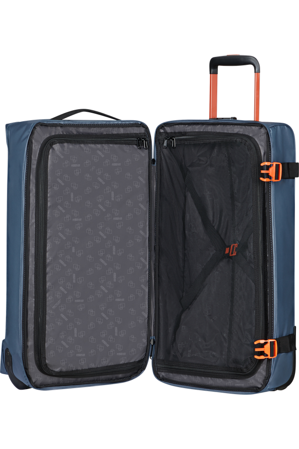 American Tourister Urban Track Duffle with Wheels Coated M  Navy/Orange