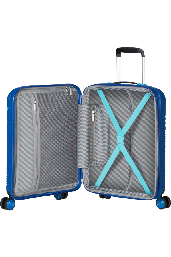 American Tourister Triple Trace Spinner TSA Expandable 55cm  Granatowy/Niebieski