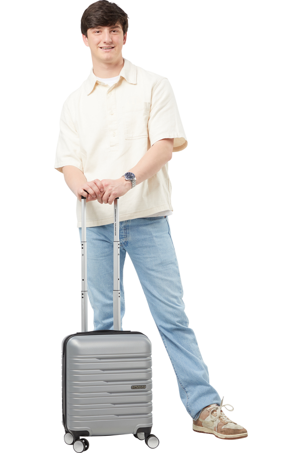 American Tourister Flashline SPINNER UNDERSEATER 45cm  Sky Silver