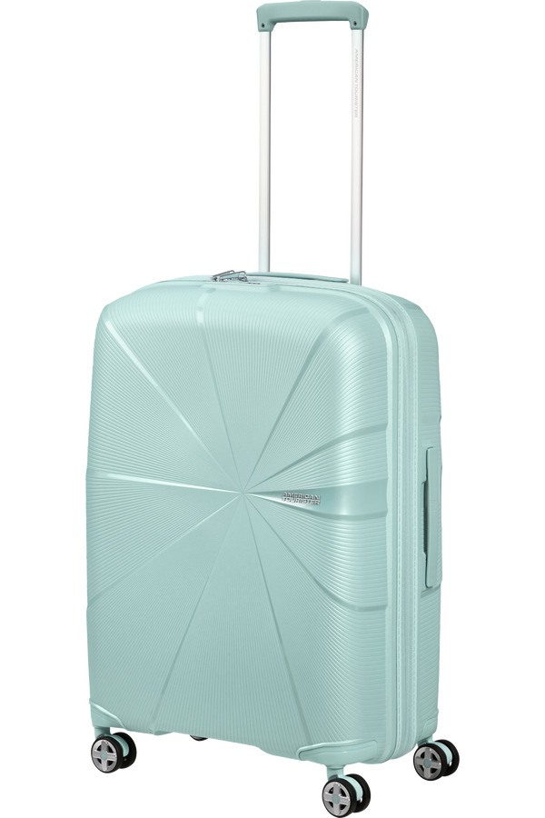 American Tourister StarVibe Spinner Expandable TSA 67cm  Metallic Surf Blue