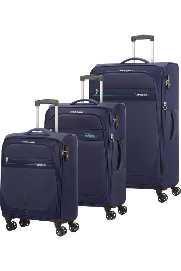 American Tourister Deep Dive 3 PC Set A  Granatowy/Niebieski
