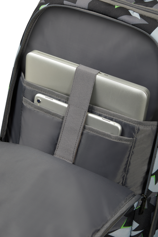 American Tourister Fast Route Laptop Backpack with Wheels Core 15.6'  Camo/Acid Green