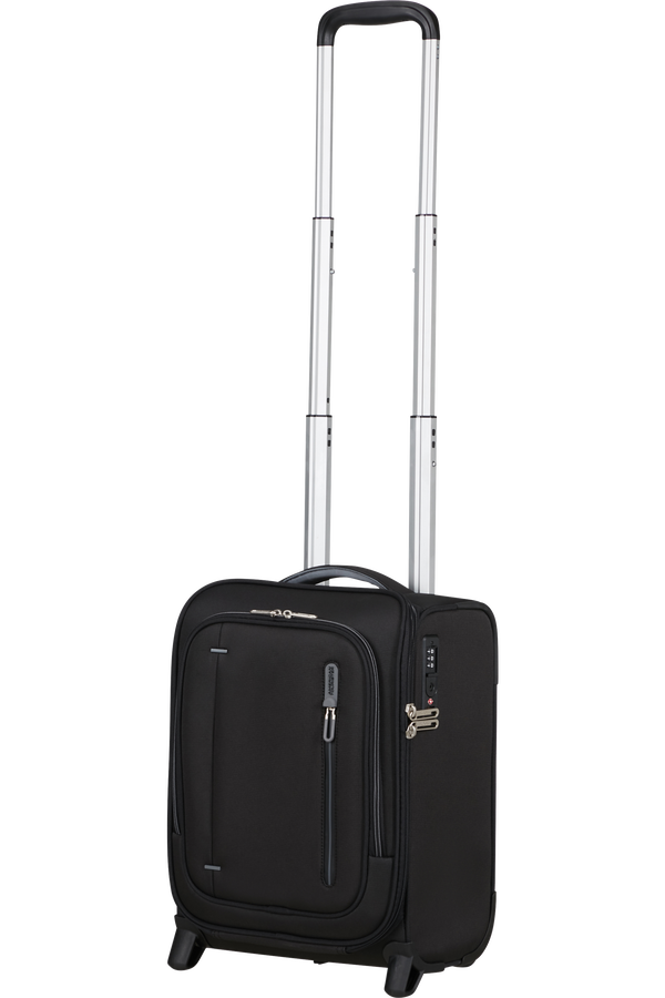 Cloudrider S/M Walizka na 2 kołach | American Tourister Cloudrider Upright Underseater Tsa  Jet Black
