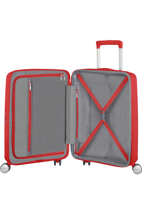 American Tourister Soundbox Spinner Expandable 55cm  Coral Red American Tourister Soundbox Spinner Expandable 55cm  Coral Red