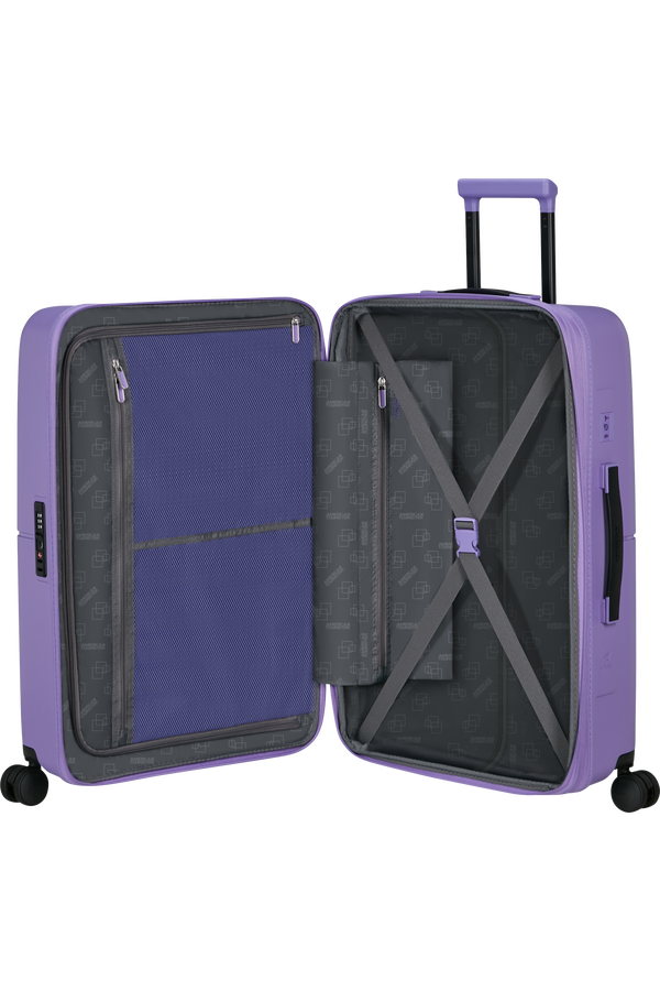 American Tourister DashPop Spinner Expandable TSA 67cm Violet Purple American Tourister DashPop Spinner Expandable TSA 67cm Violet Purple