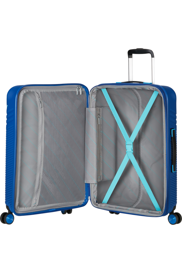 American Tourister Triple Trace Spinner TSA Expandable 67cm  Granatowy/Niebieski