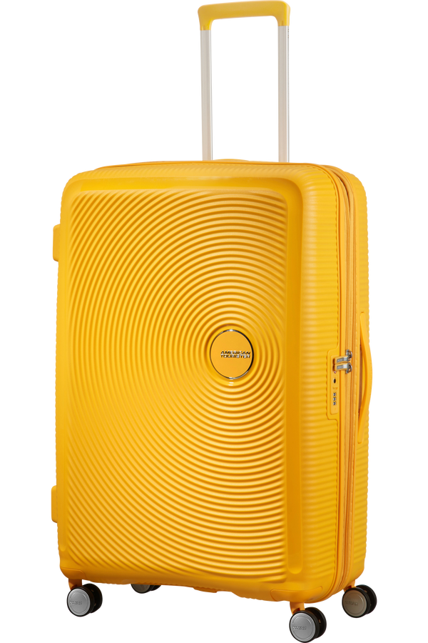 American Tourister Soundbox Spinner 77  Golden Yellow American Tourister Soundbox Spinner 77  Golden Yellow