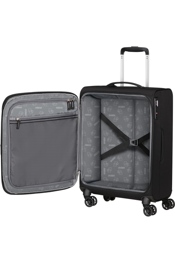 American Tourister Aerospin Spinner Expandable S  Czarny
