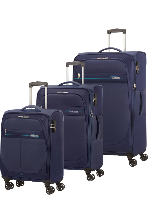 American Tourister Deep Dive 3 PC Set A  Granatowy/Niebieski