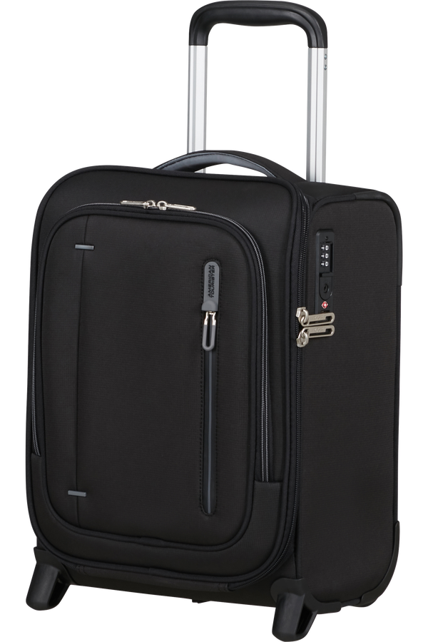 Cloudrider S/M Walizka na 2 kołach | American Tourister Cloudrider Upright Underseater Tsa  Jet Black